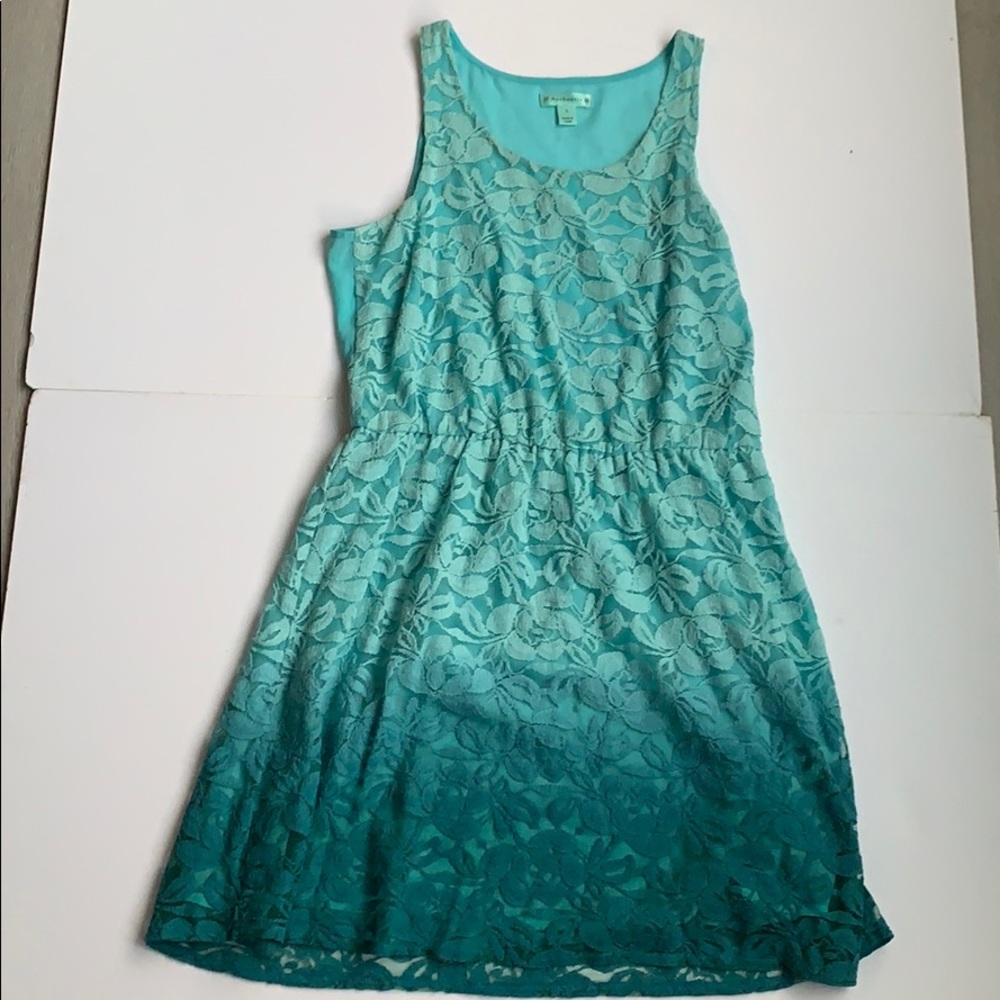 Turquoise ombré lace dress